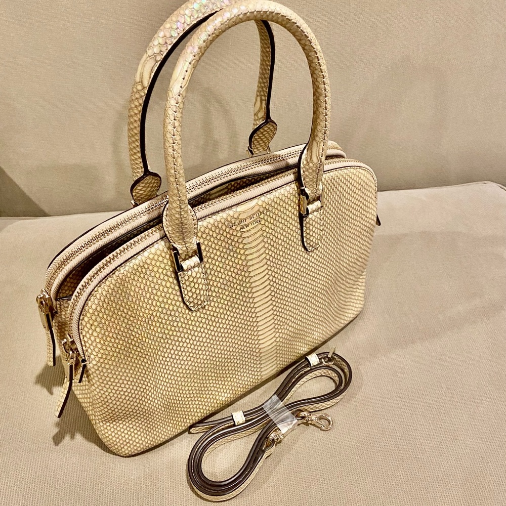 Henri Bendel New York Beige Crossbody Bag/Satchel
